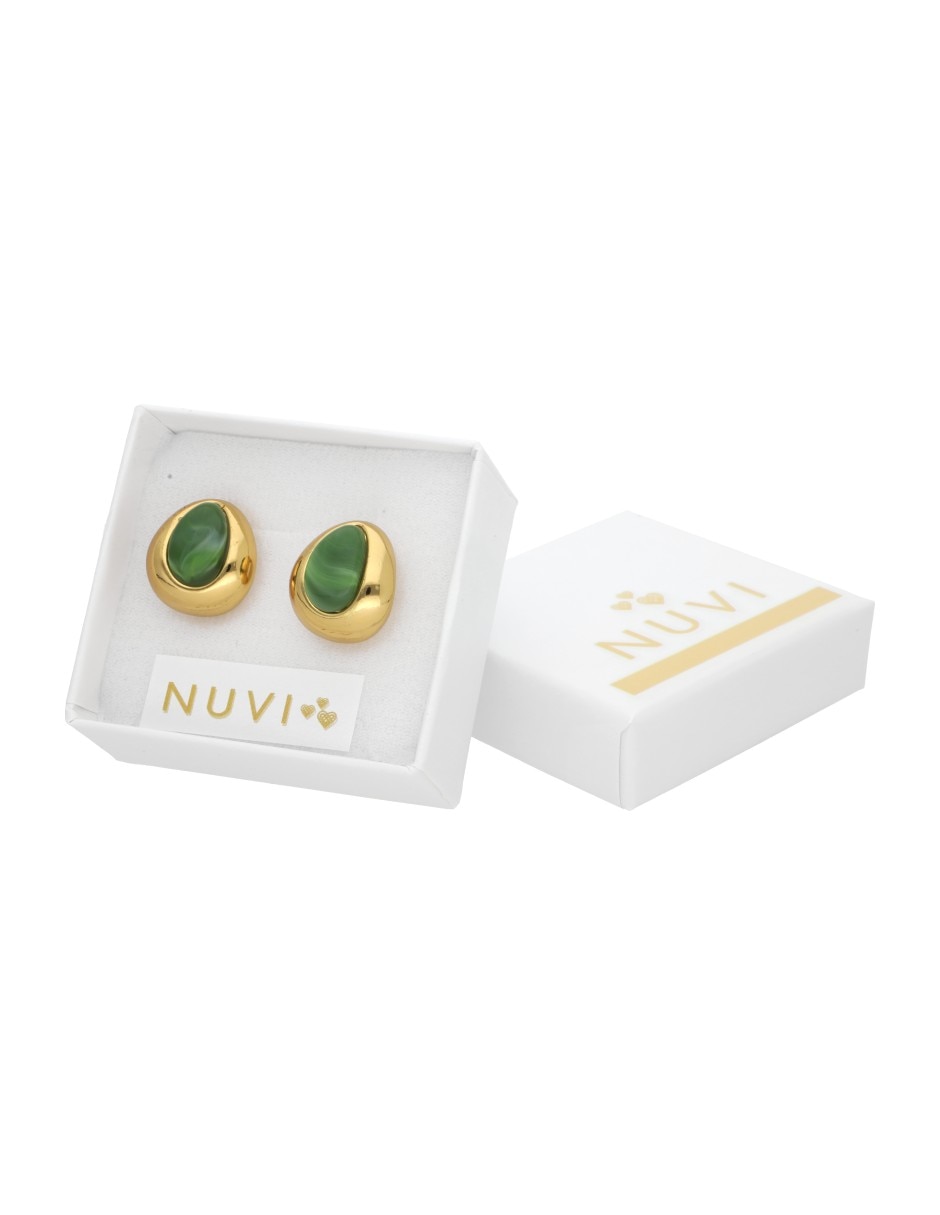 Aretes cortos de gota con acabado brillante 3