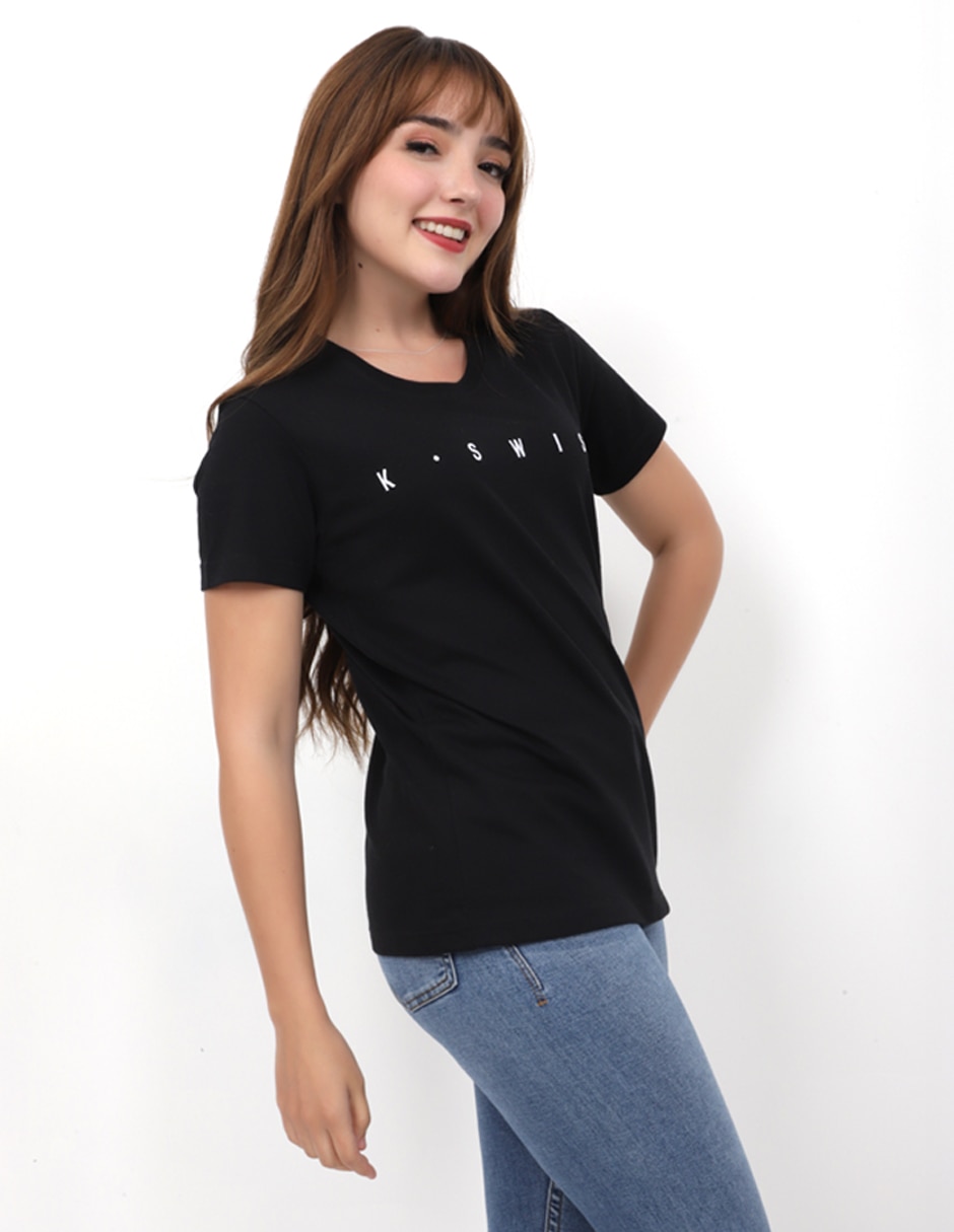 Playera manga corta k-swiss pwksi cuello redondo para mujer