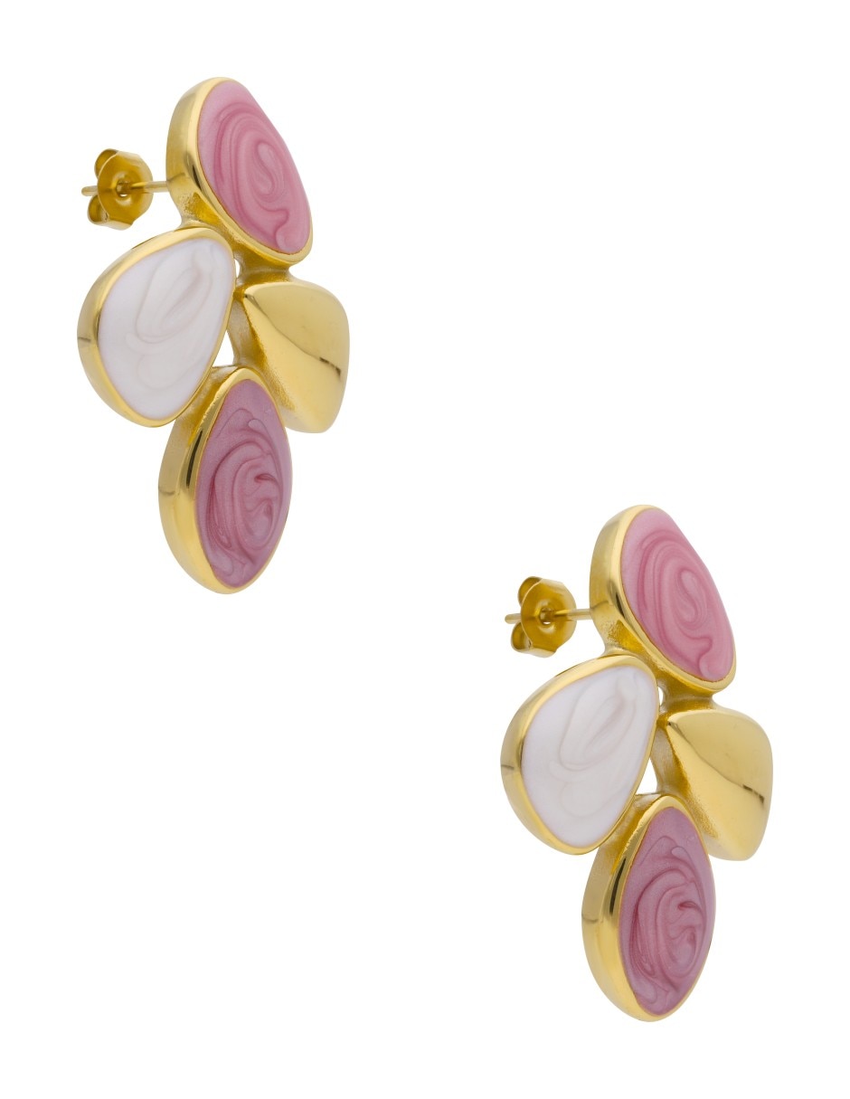 Aretes largos con acabado esmaltado 2