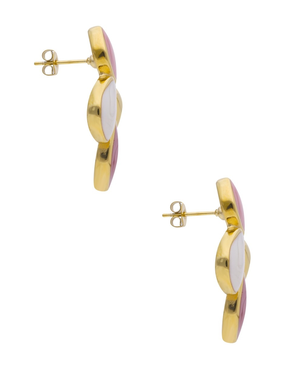Aretes largos con acabado esmaltado 3