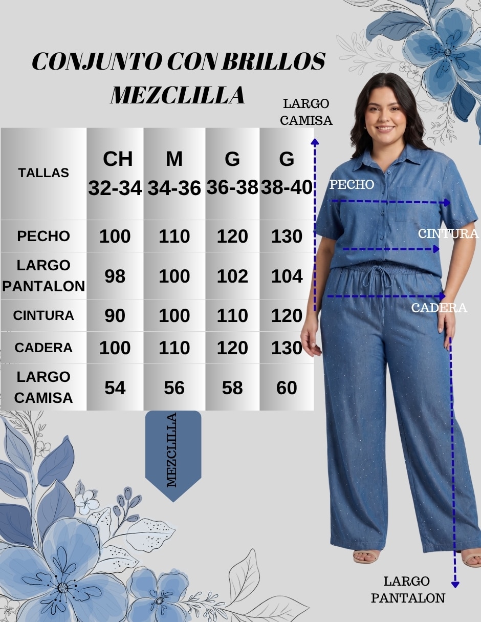 Conjunto casual de mezclilla para mujer 4