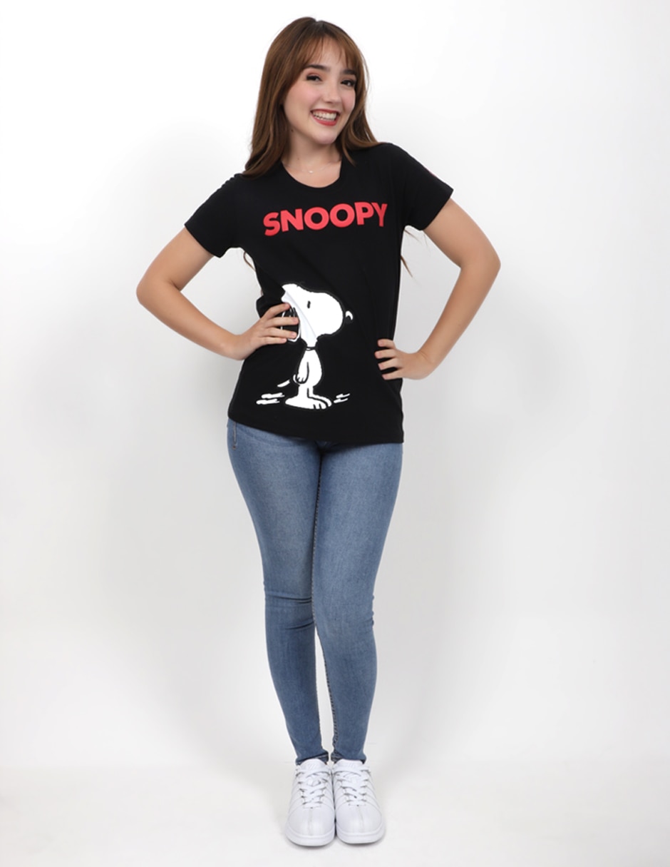 Playera manga corta Pwar cuello redondo para mujer