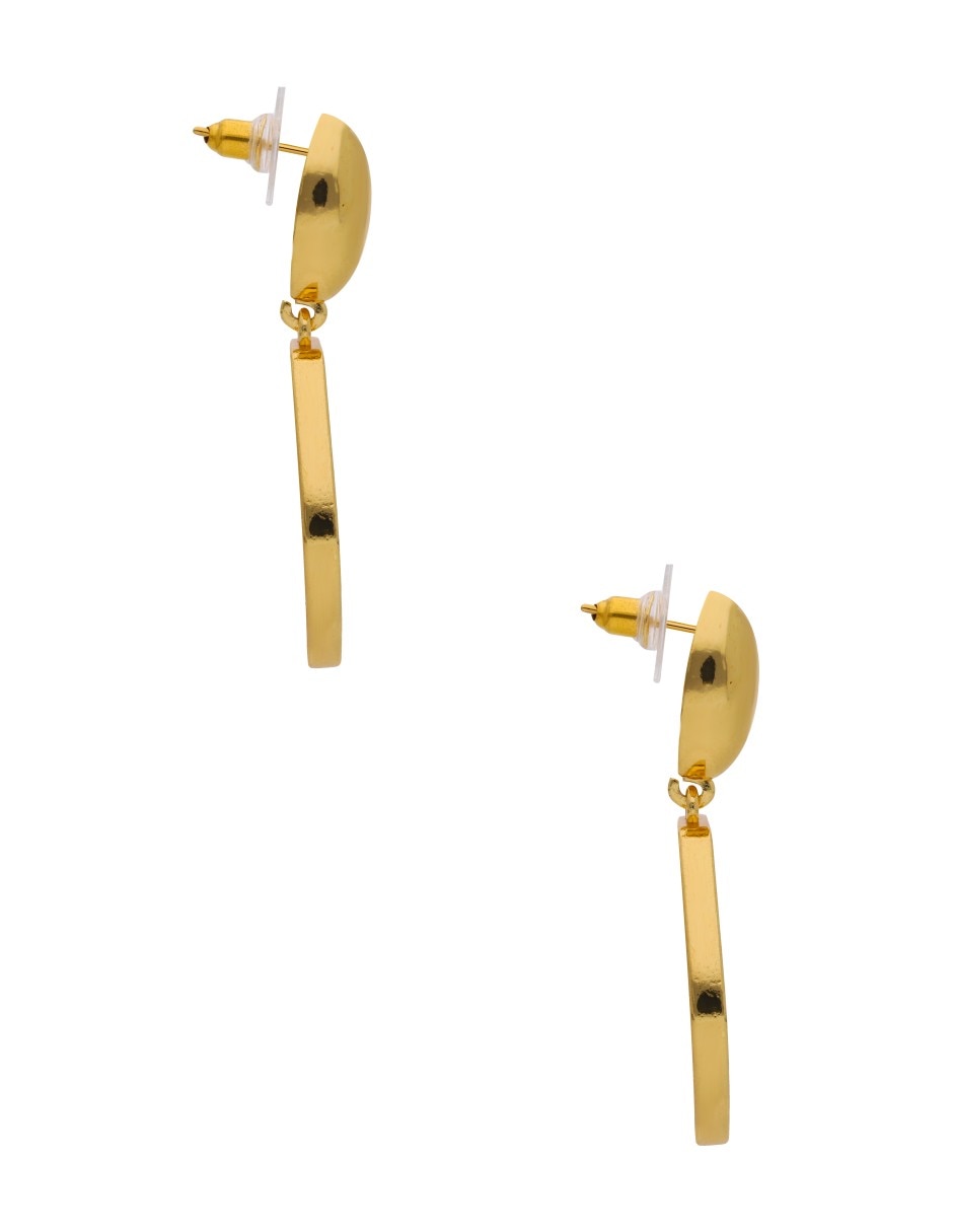 Aretes largos de rombo con acabado brillante 2