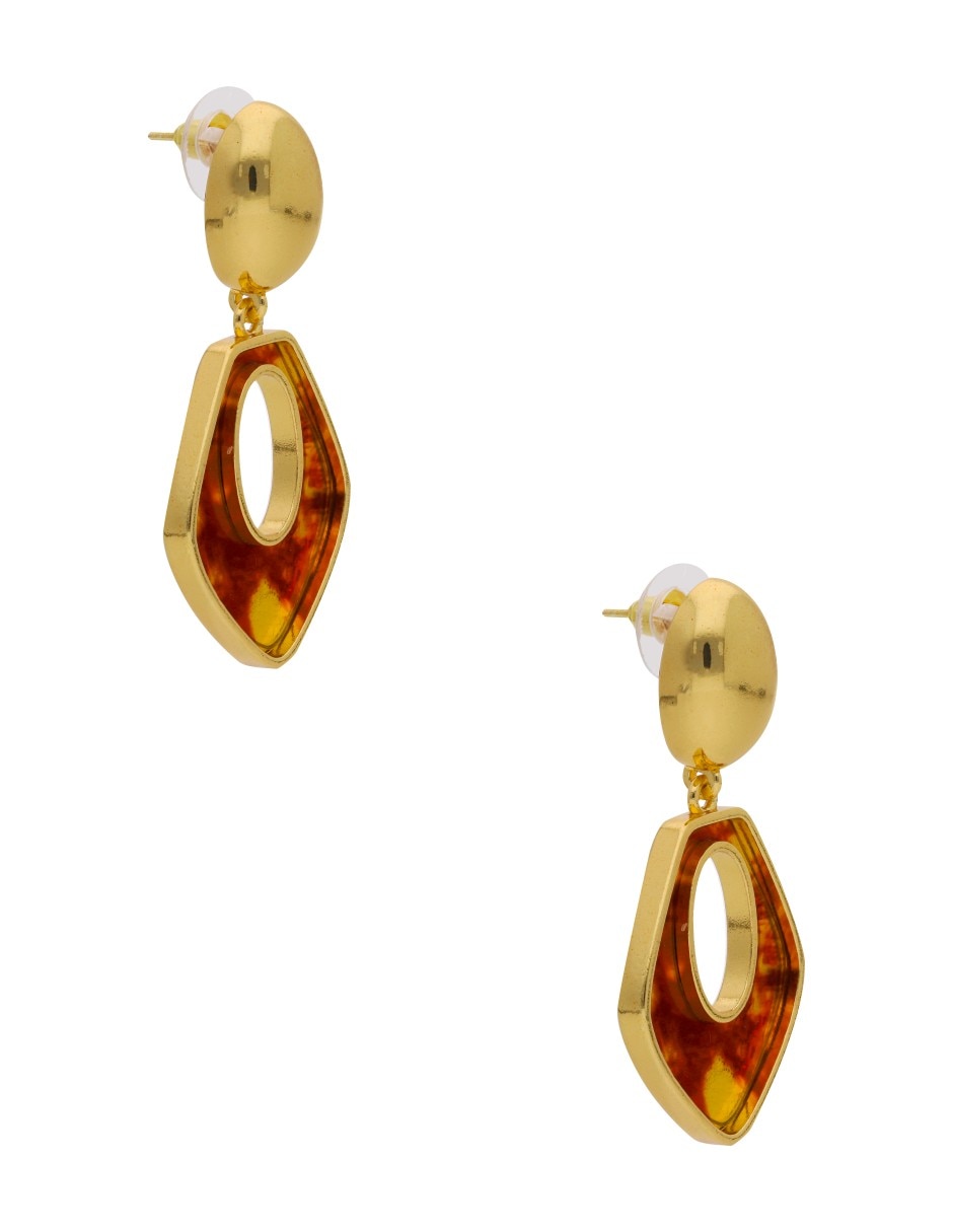 Aretes largos de rombo con acabado brillante 3