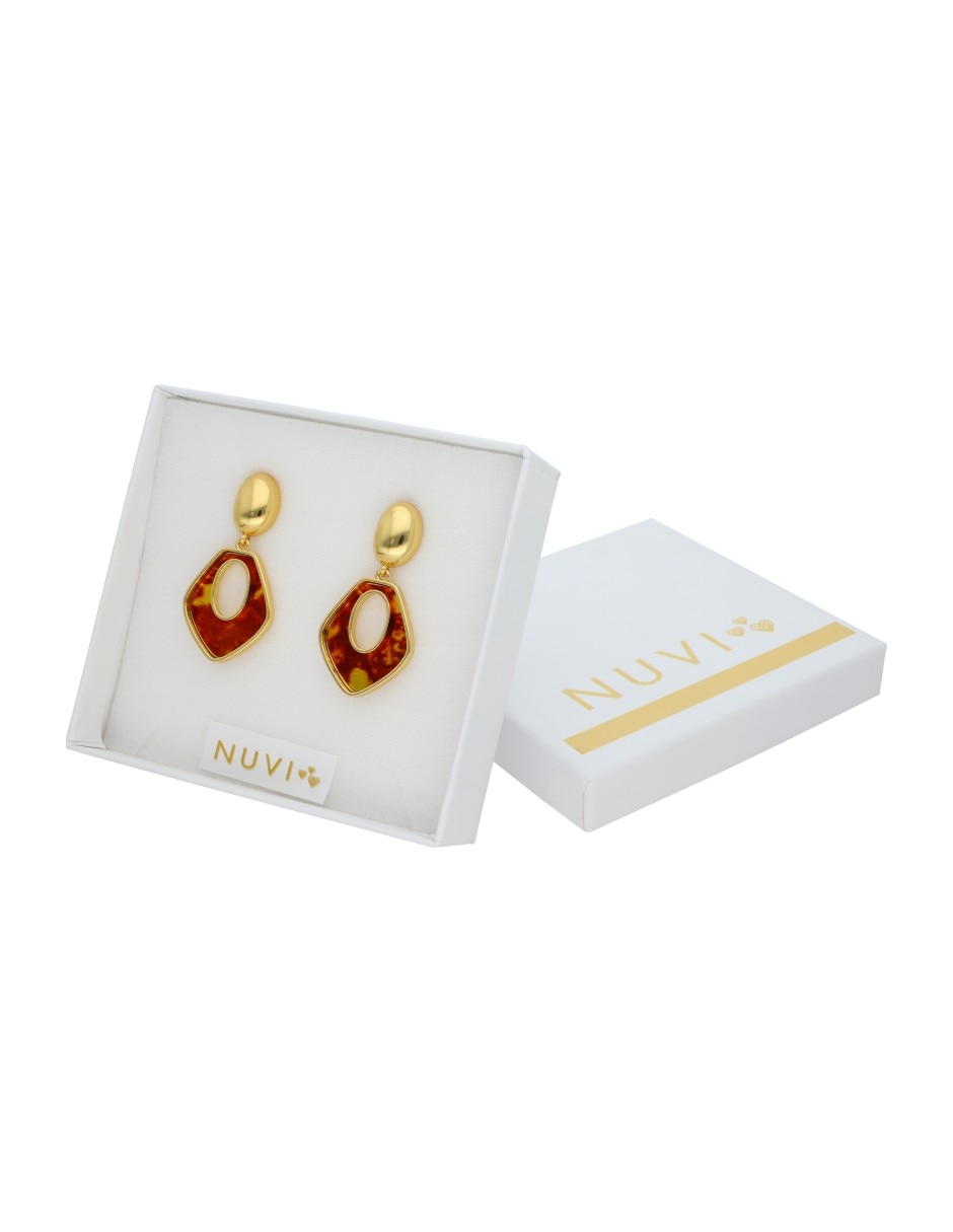 Aretes largos de rombo con acabado brillante 5