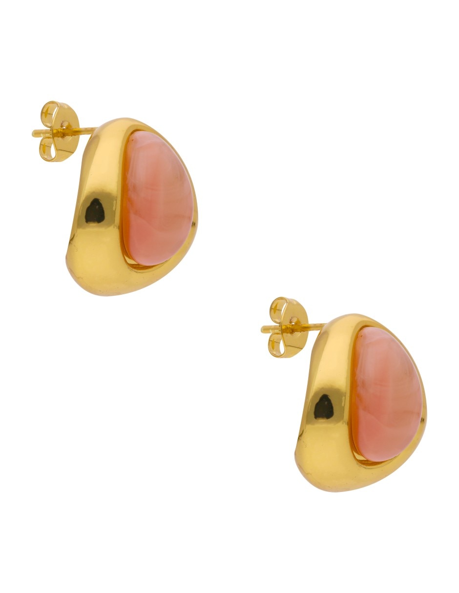 Aretes cortos de gota con acabado brillante 2