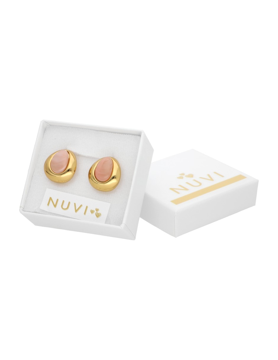 Aretes cortos de gota con acabado brillante 3