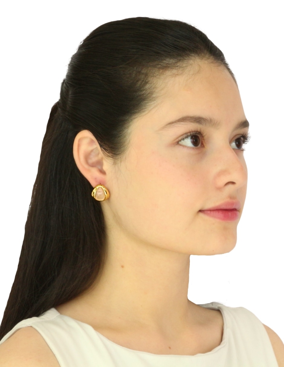 Aretes cortos de gota con acabado brillante 4