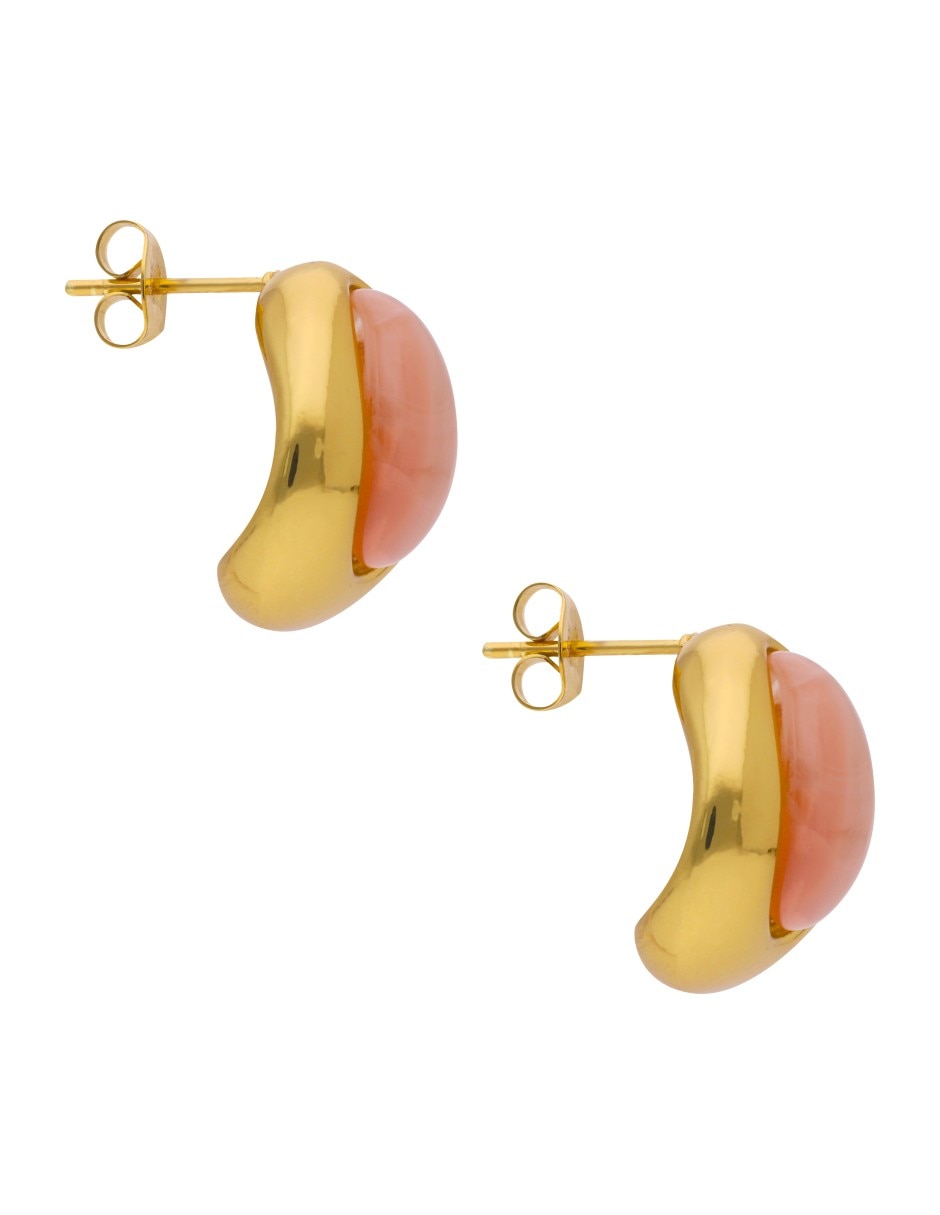 Aretes cortos de gota con acabado brillante 5