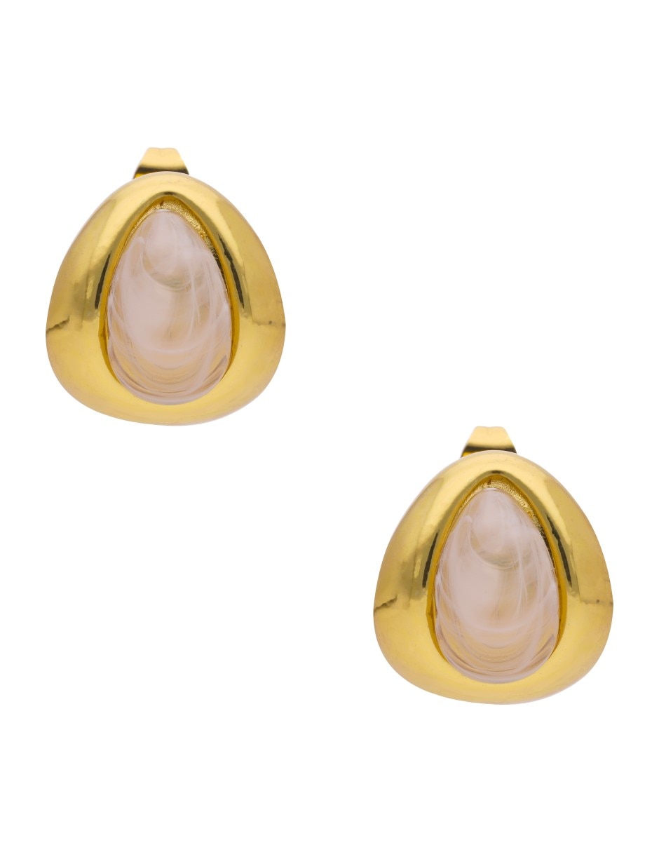 Aretes cortos de gota Nuvi con acabado brillante
