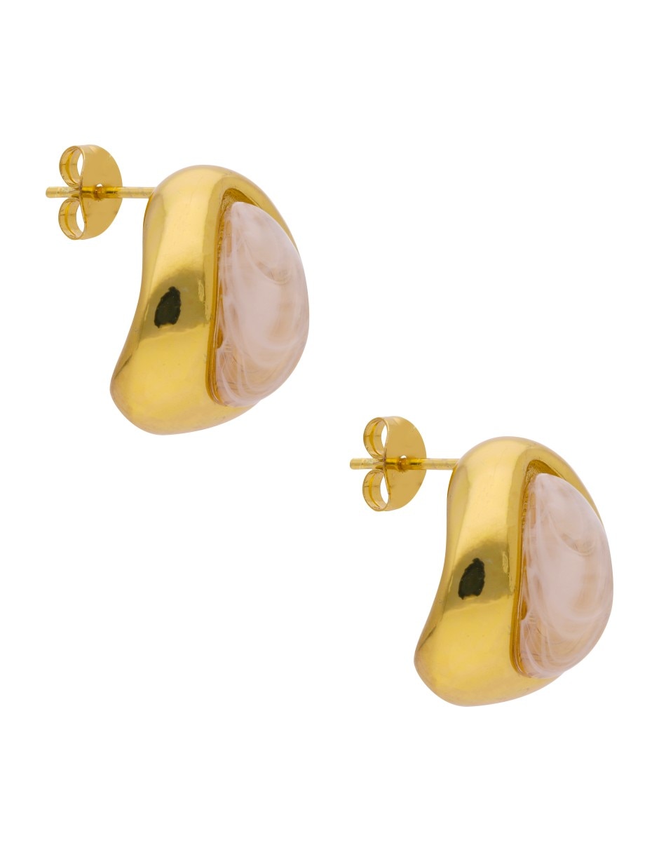 Aretes cortos de gota Nuvi con acabado brillante