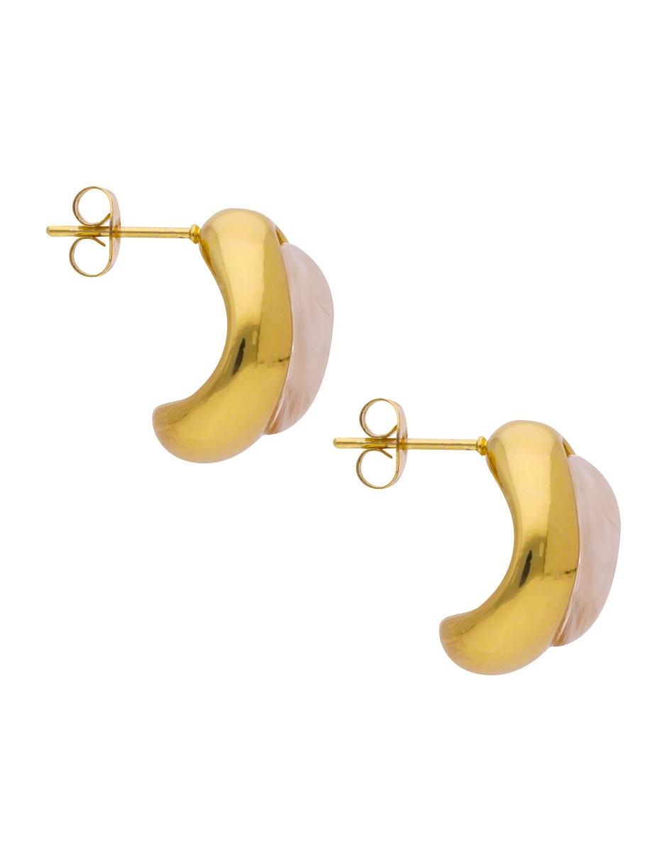 Aretes cortos de gota Nuvi con acabado brillante
