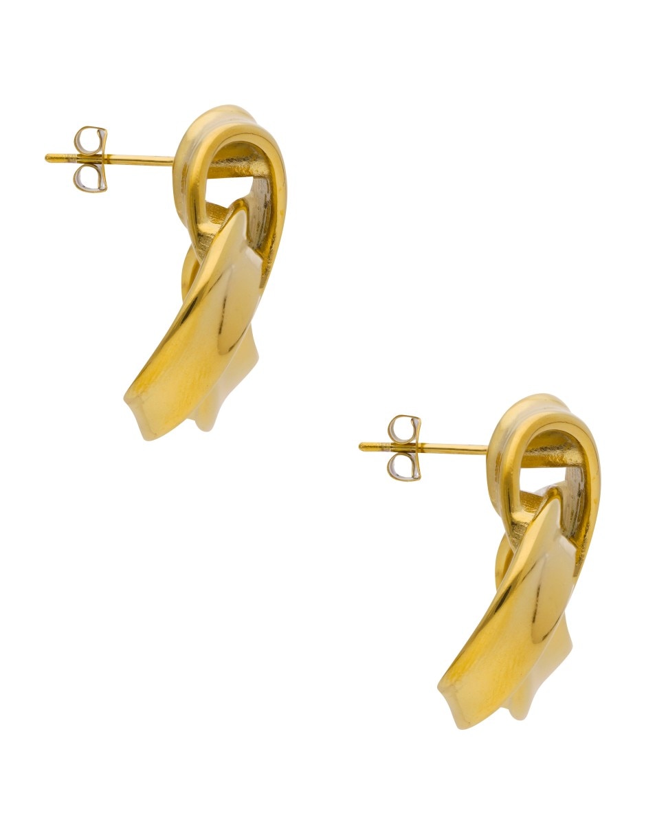 Aretes cortos de nudo Nuvi con acabado brillante