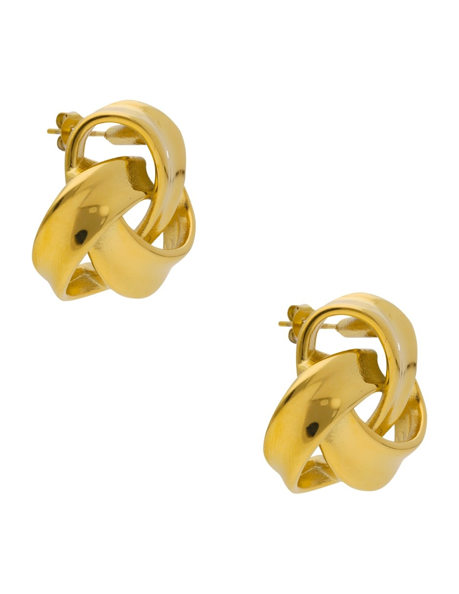 Aretes cortos de nudo Nuvi con acabado brillante