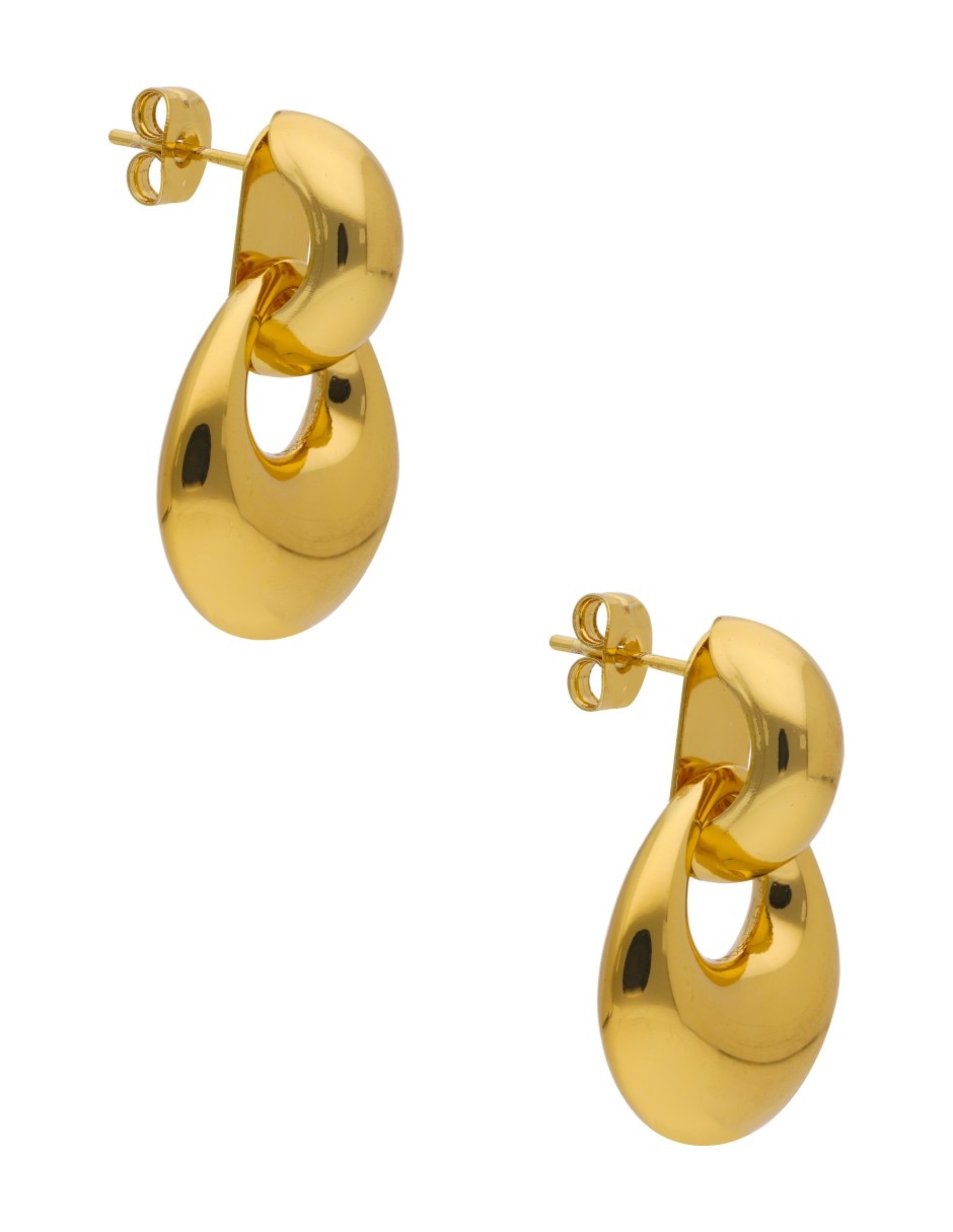 Aretes cortos Nuvi con acabado brillante