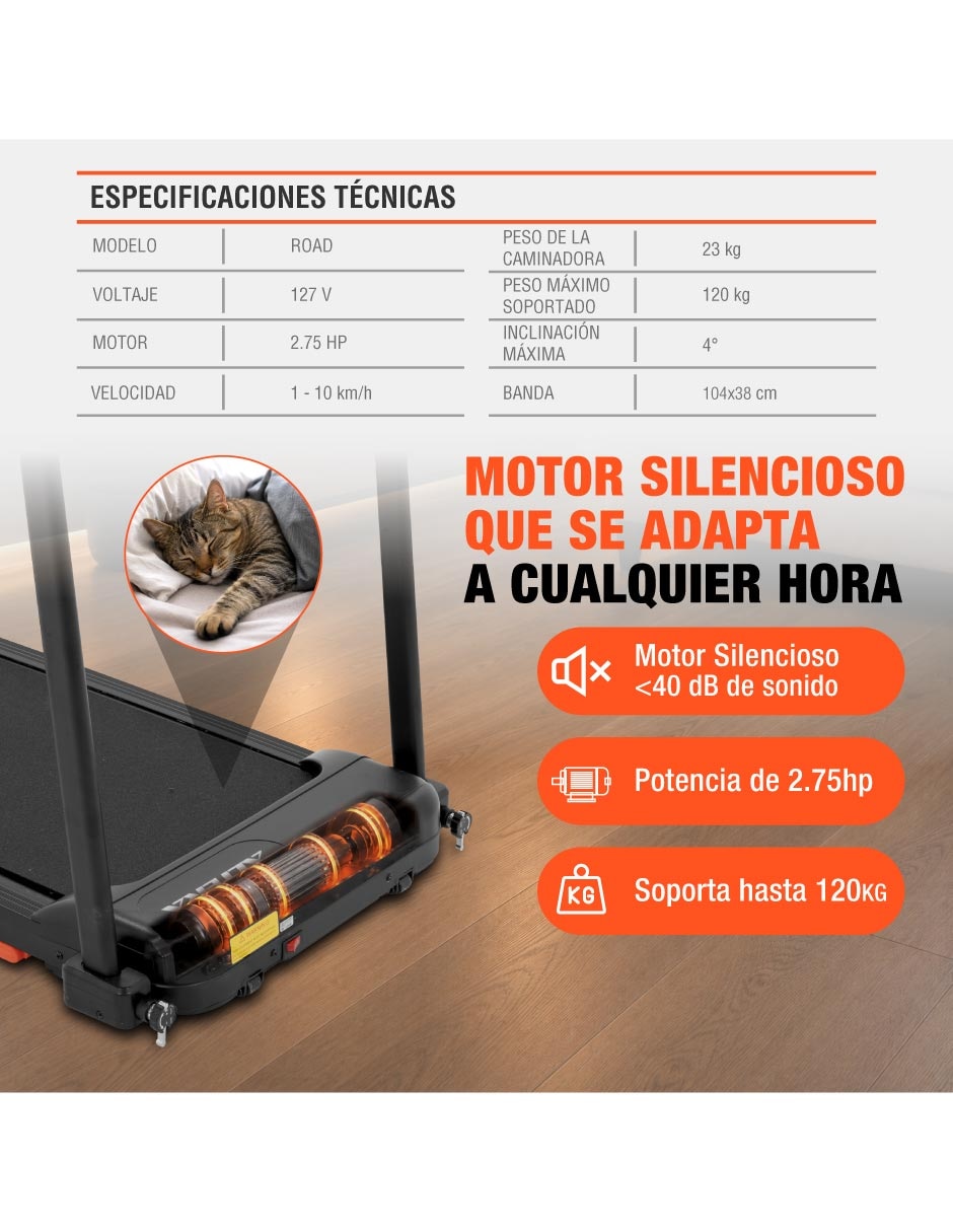 Caminadora semiprofesional Road plegable 8