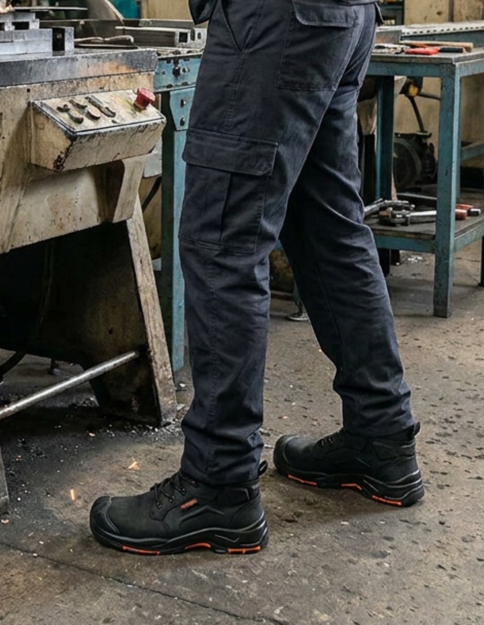 Bota industrial truper de cuero y piel