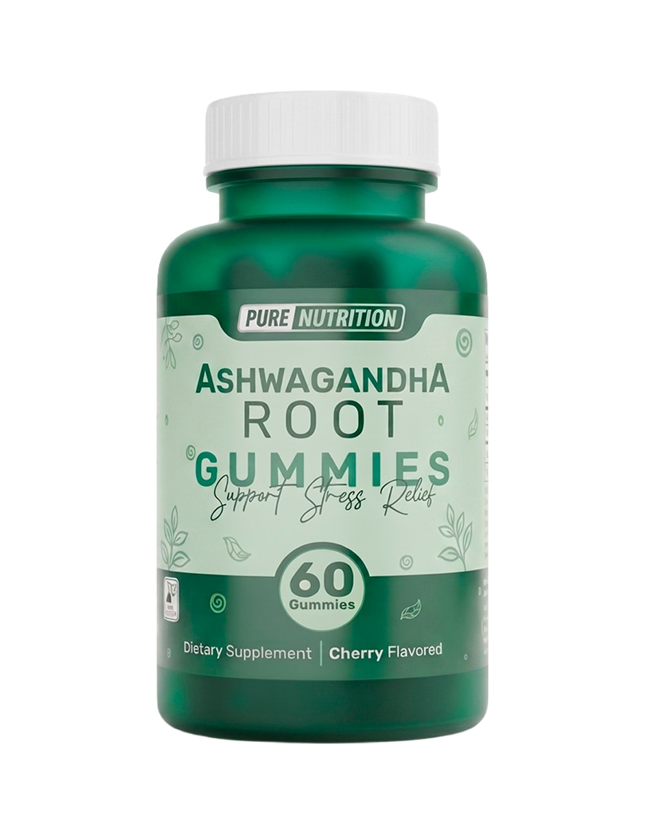 Ashwagandha Root Gummies Pure Nutrition con Ashwagandha sabor cereza de 60 gomitas