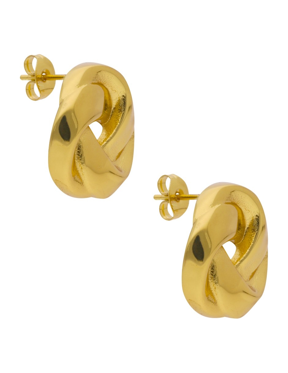 Aretes cortos Nuvi con acabado brillante