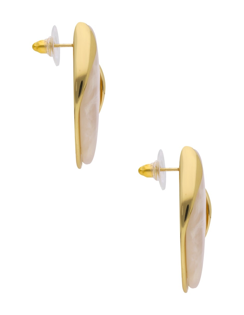 Aretes largos de gota con acabado brillante 2