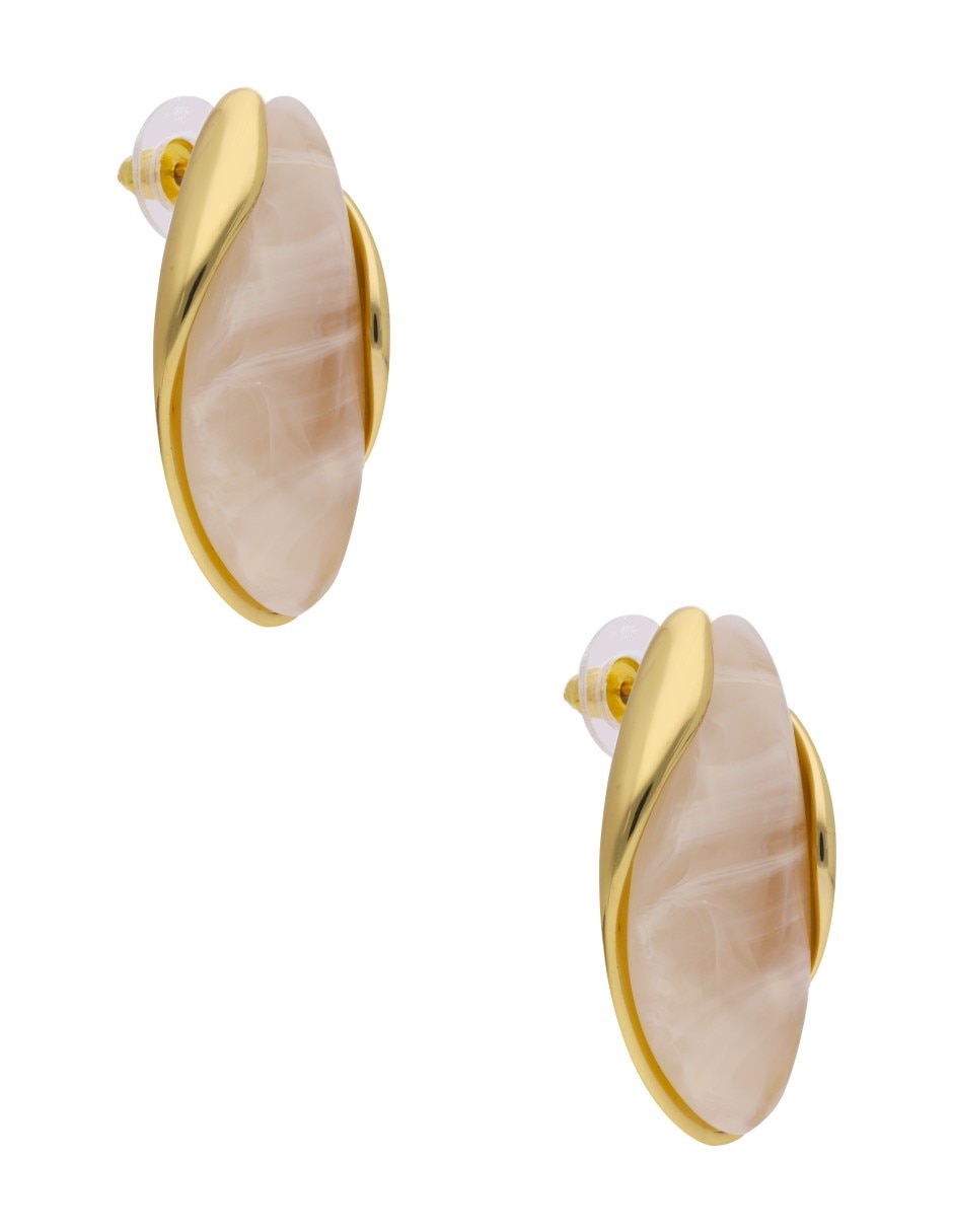 Aretes largos de gota con acabado brillante 3