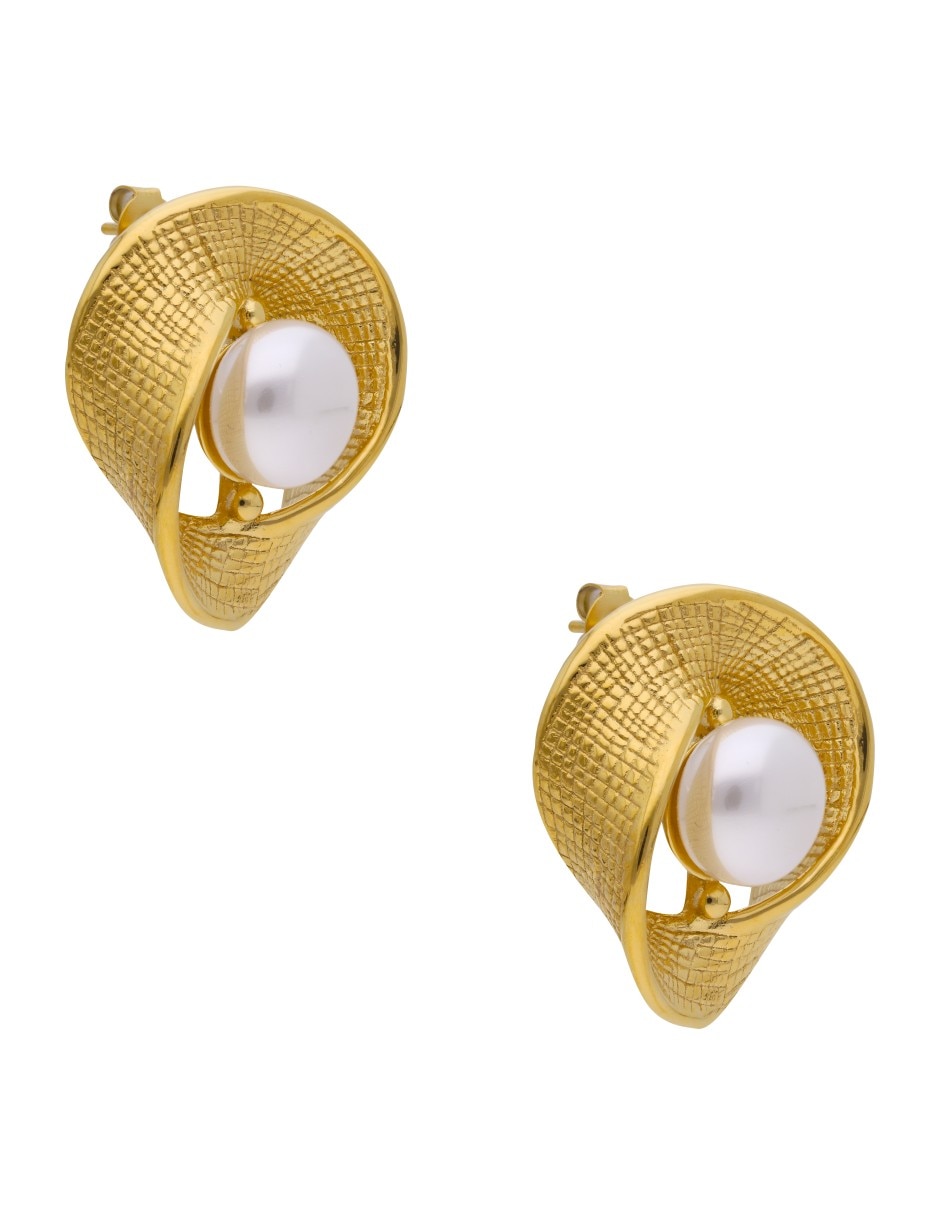 Aretes cortos de nudo Nuvi con acabado brillante