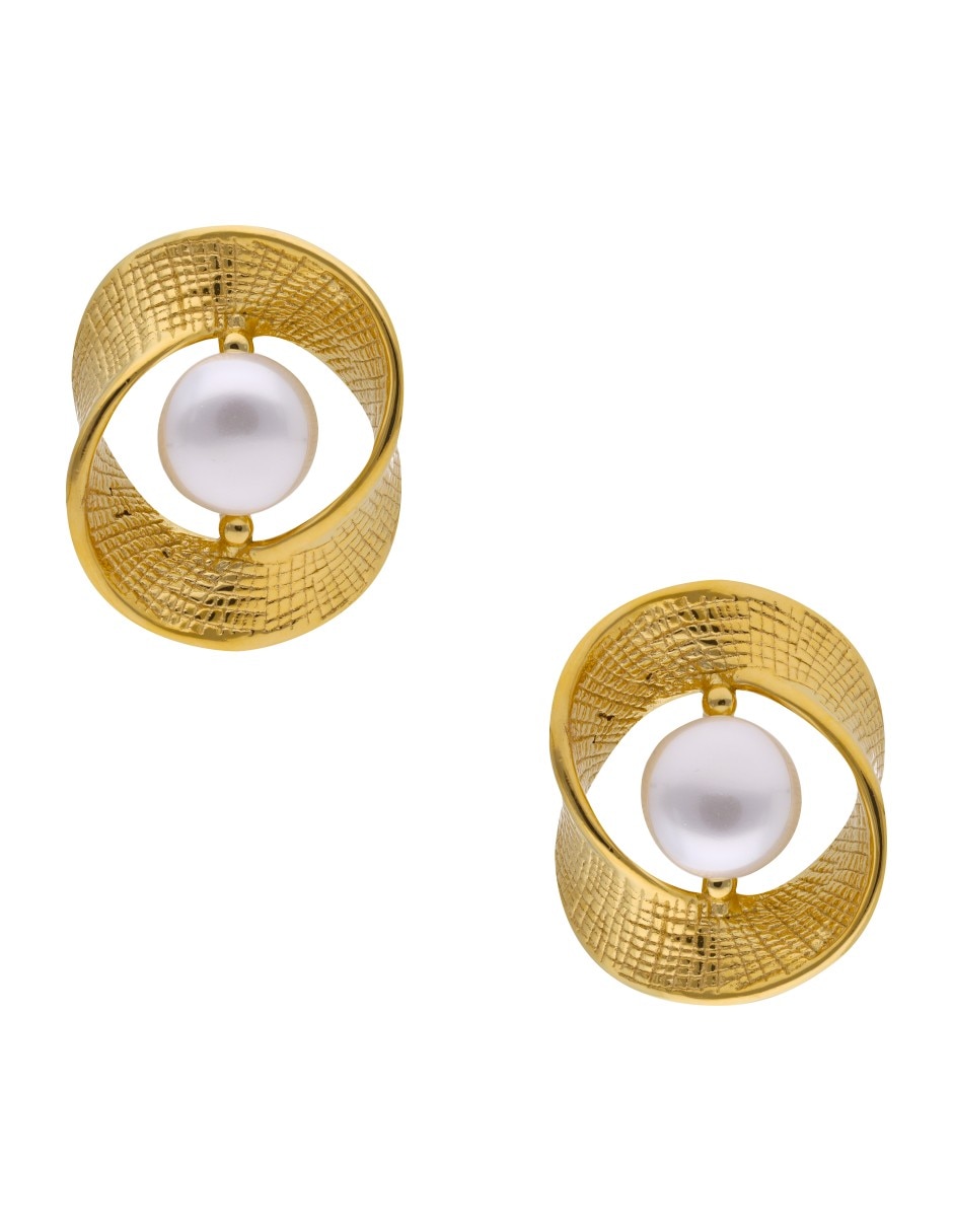 Aretes cortos de nudo Nuvi con acabado brillante