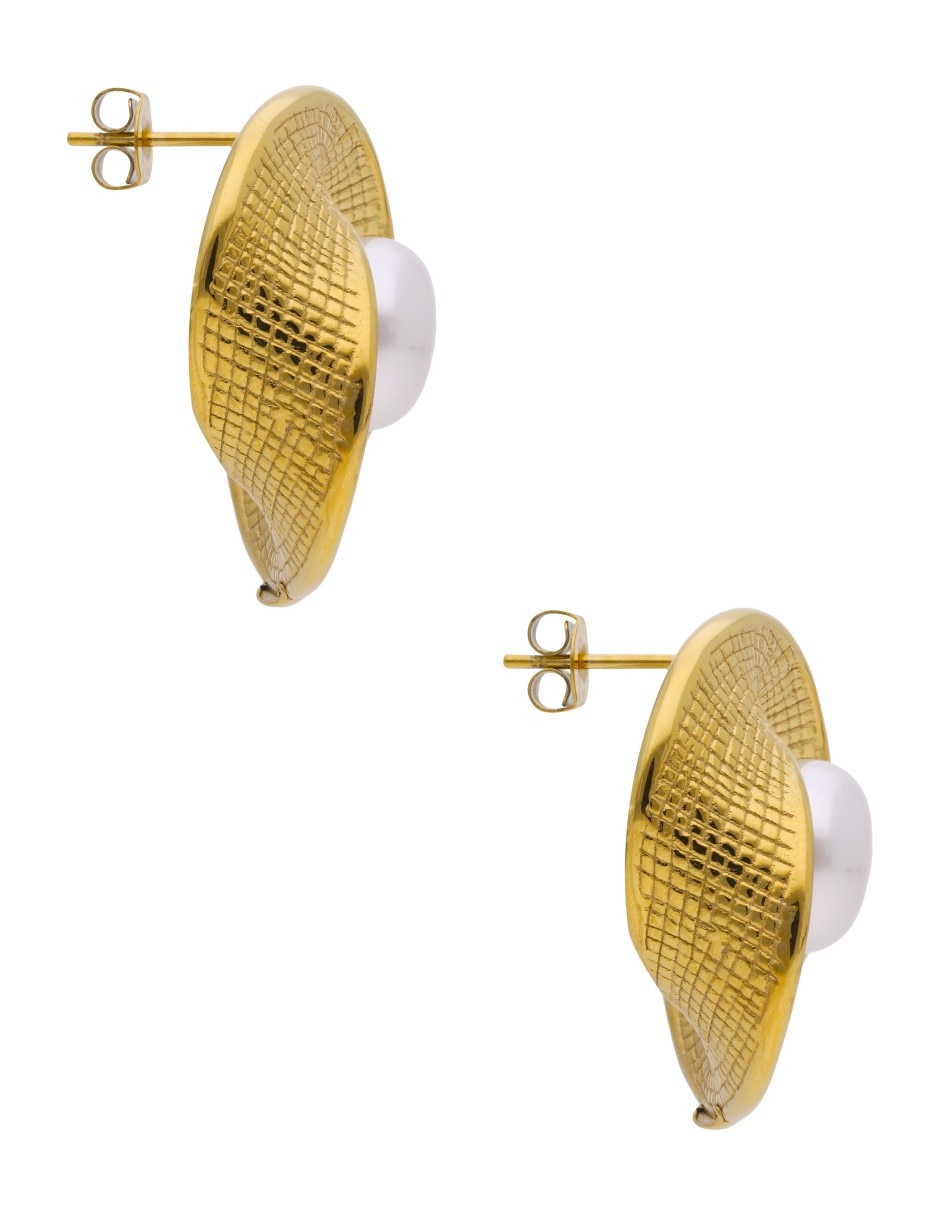 Aretes cortos de nudo Nuvi con acabado brillante