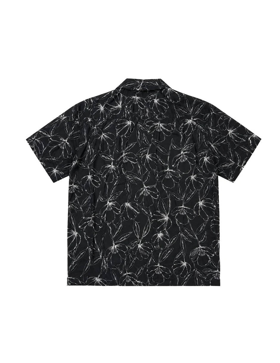 Camisa casual john leopard resort monochrome hibiscus de algodón manga corta para hombre