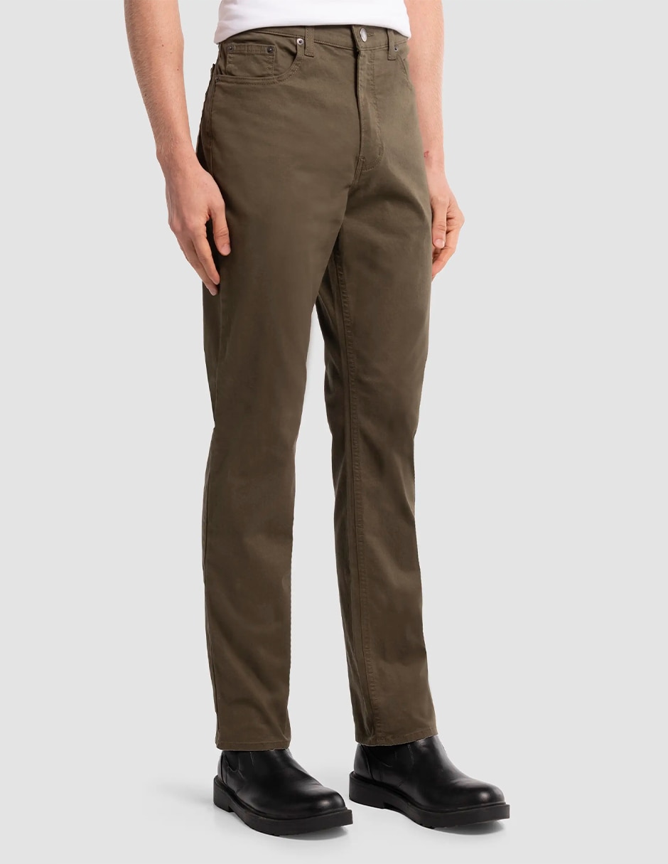 Pantalón business casual straight de gabardina para hombre 2