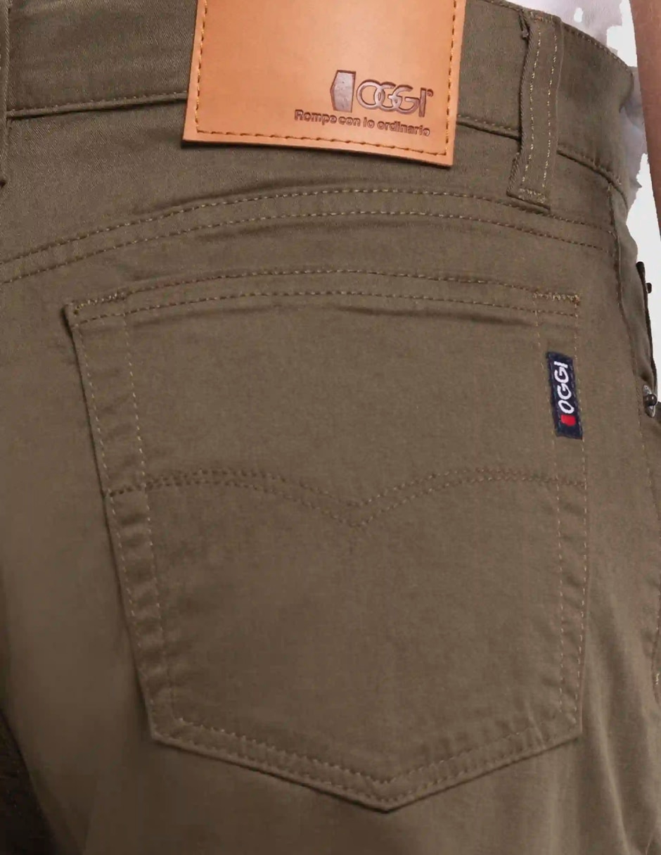 Pantalón business casual straight de gabardina para hombre 4