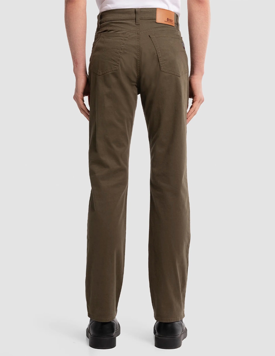 Pantalón business casual straight de gabardina para hombre 5