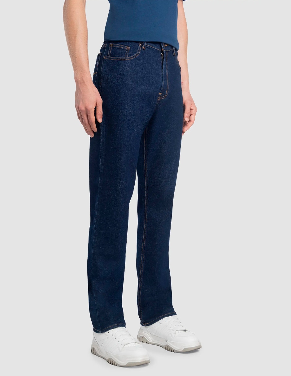 Jeans straight lavado medio para hombre 2