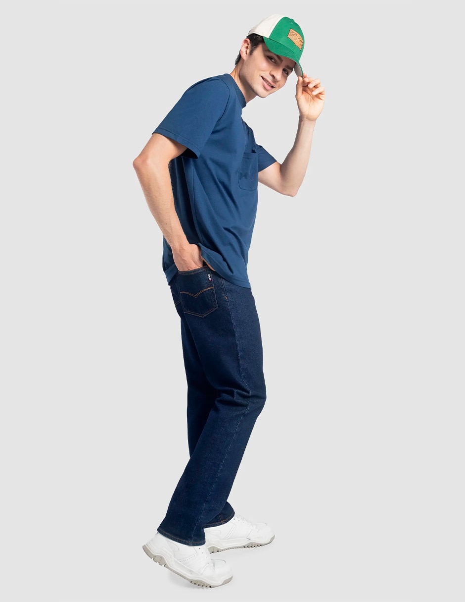 Jeans straight lavado medio para hombre 5