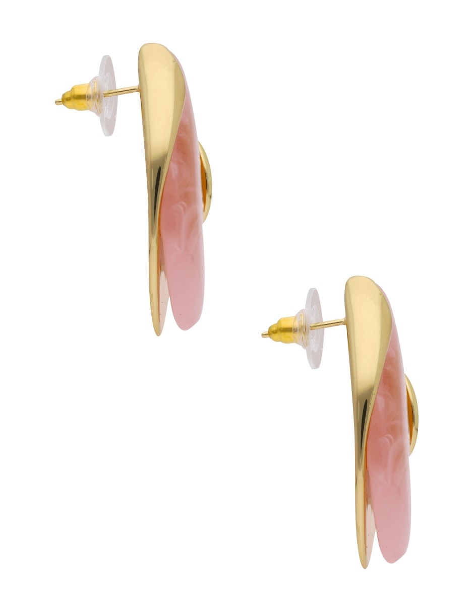 Aretes largos de gota Nuvi con acabado brillante