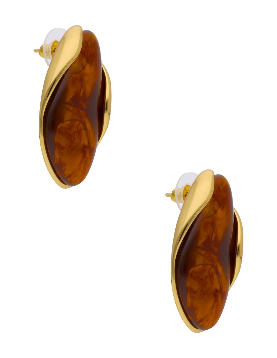 Aretes largos  de gota  Nuvi   con acabado brillante