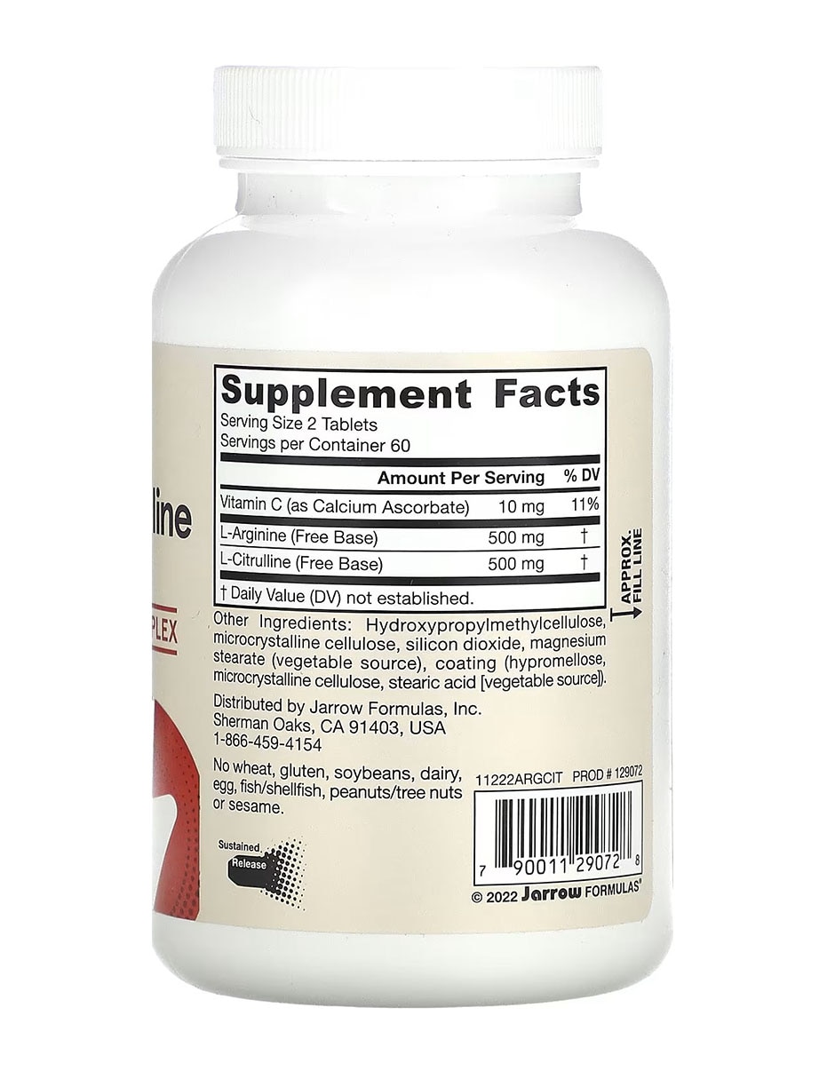 Arginina-Citrulina Sustain con L-Arginina L-Citrulina de 120 cápsulas 2