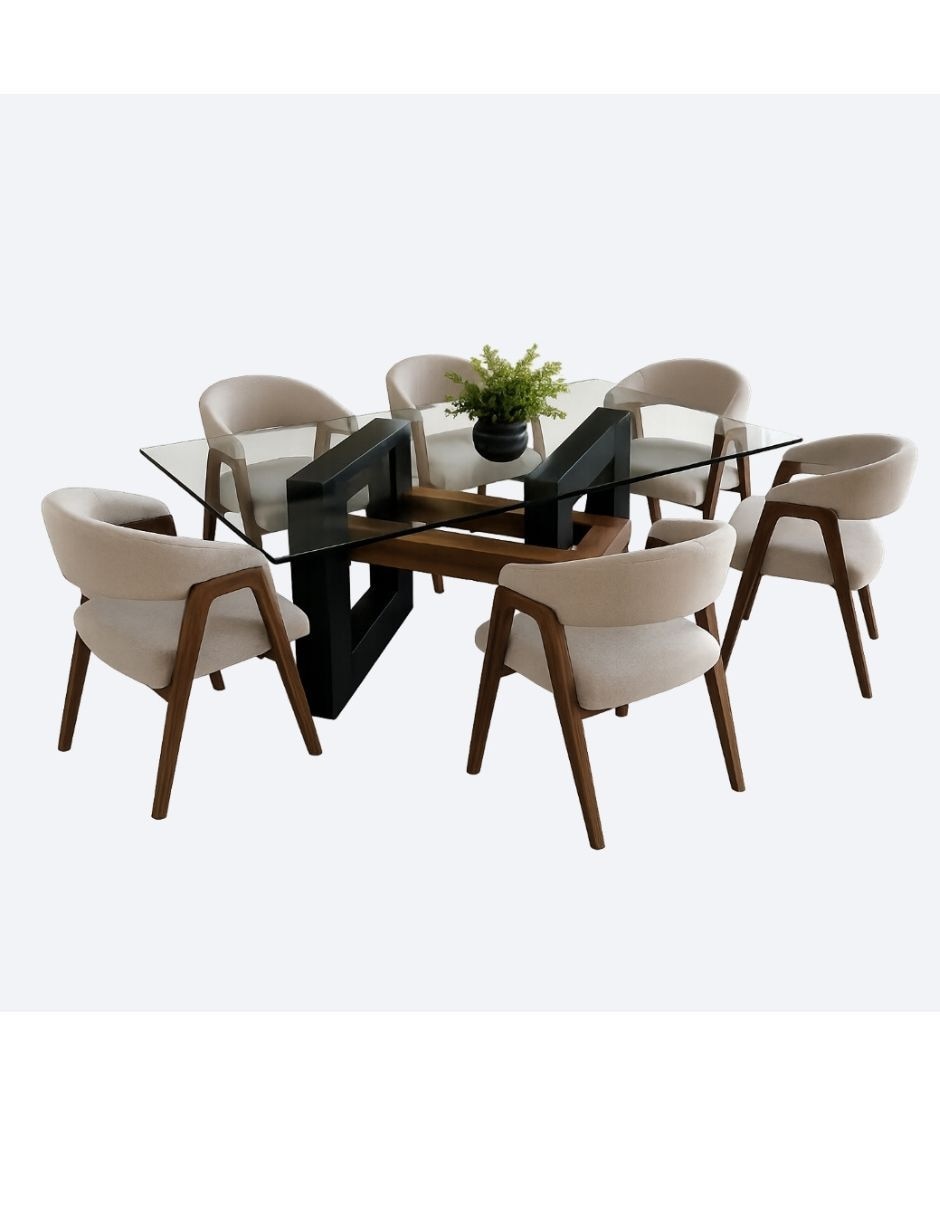Comedor para 6 personas de Cristal templado Comedor para 6 personas de Cristal templado