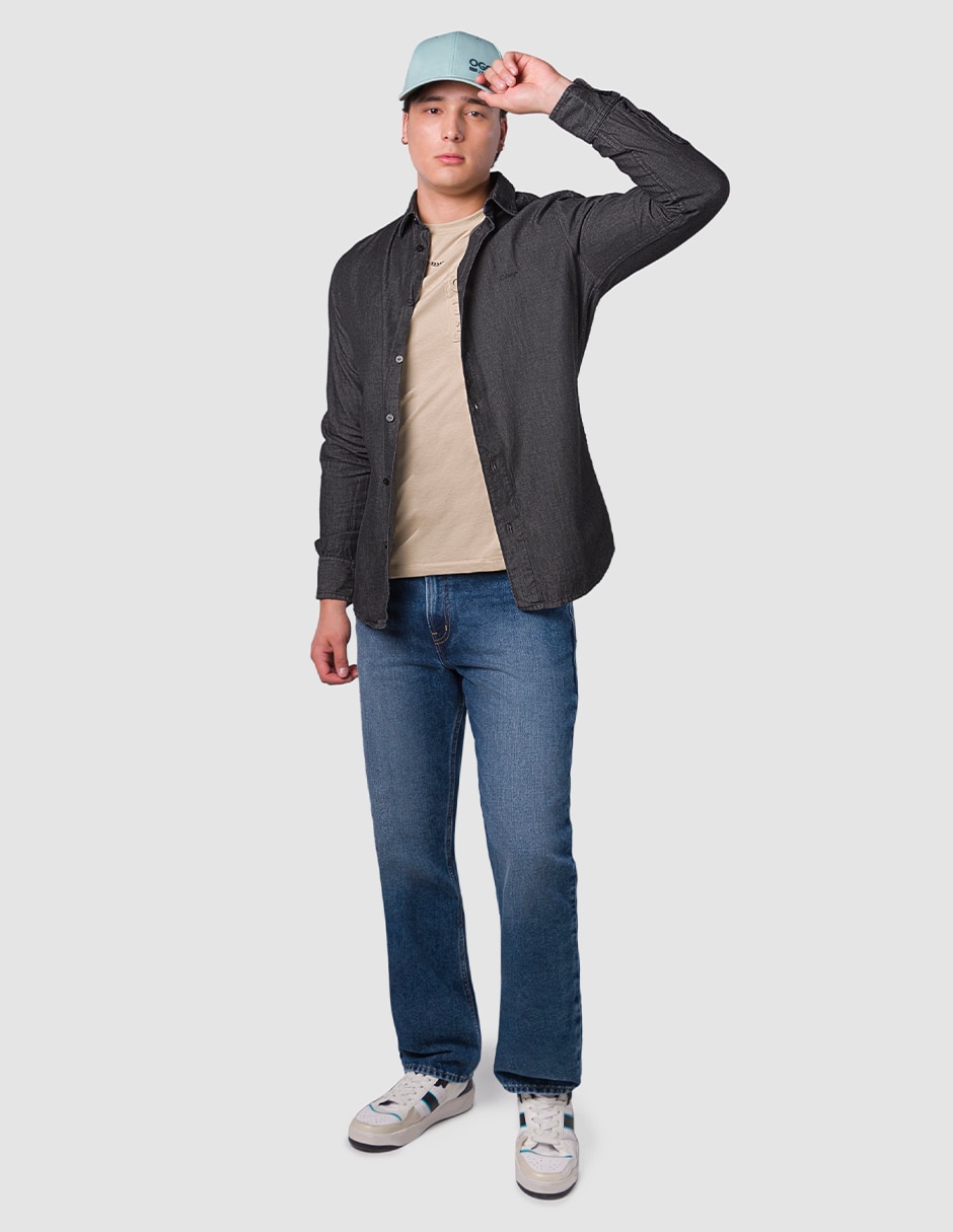 Jeans recto lavado medio para hombre 3