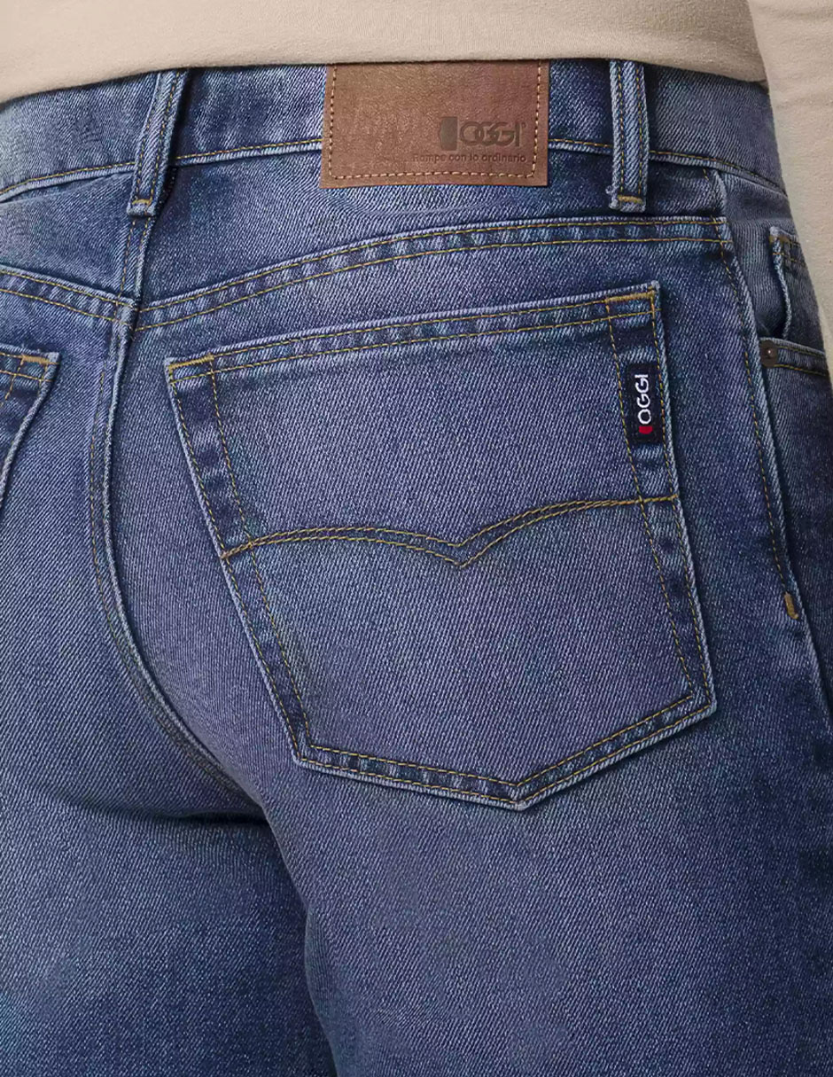 Jeans recto lavado medio para hombre 4