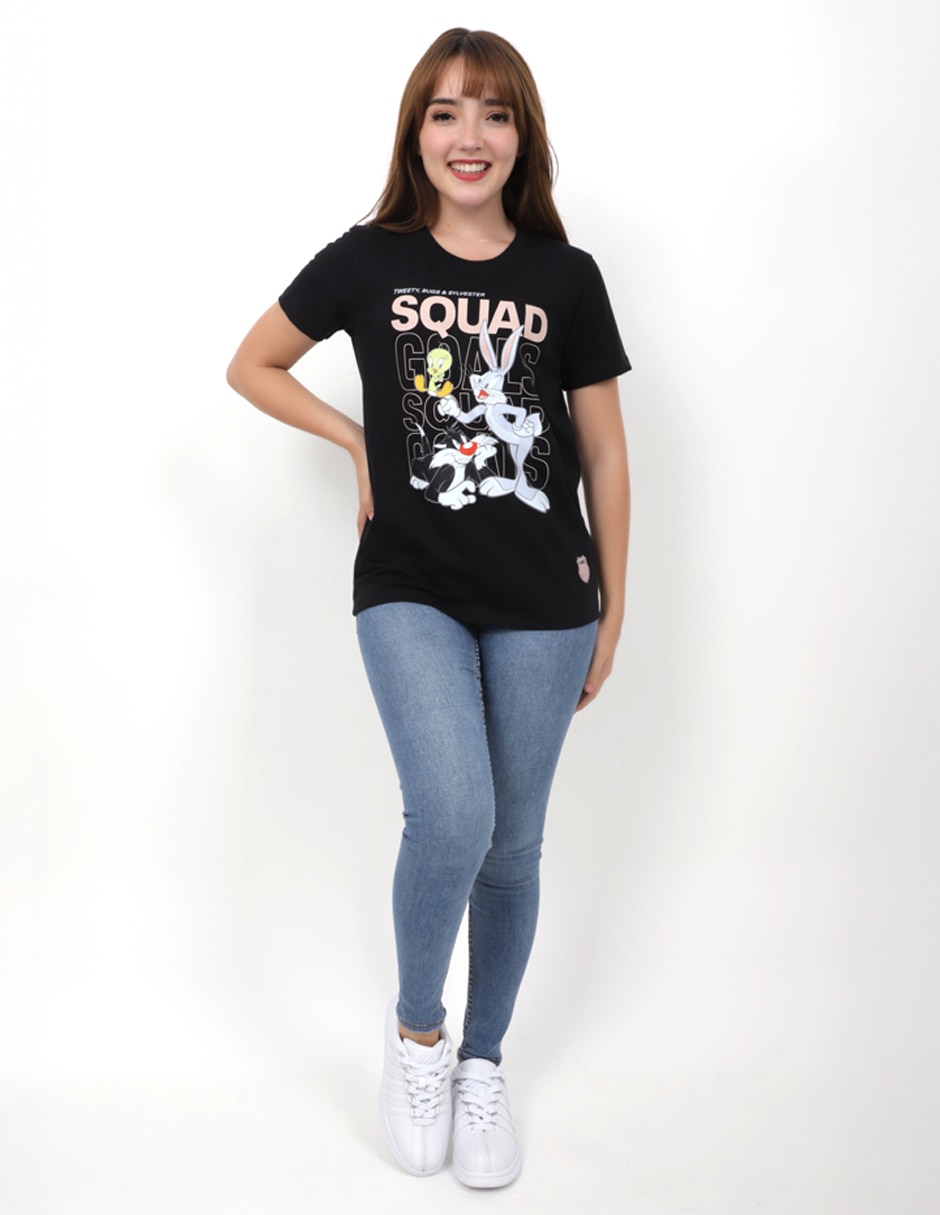 Playera manga corta Goals cuello redondo para mujer Playera manga corta Goals cuello redondo para mujer