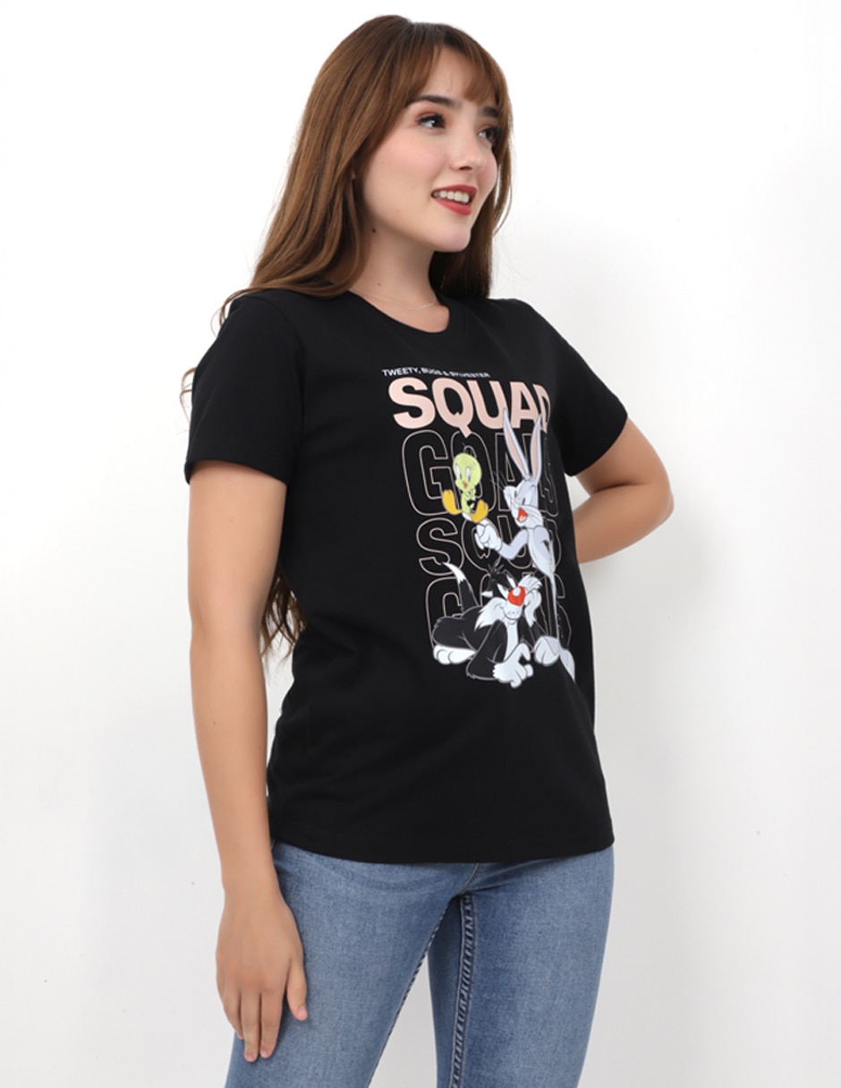 Playera manga corta Goals cuello redondo para mujer 4