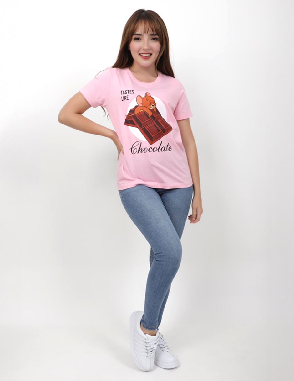 Playera manga corta Tastes cuello redondo para mujer Playera manga corta Tastes cuello redondo para mujer