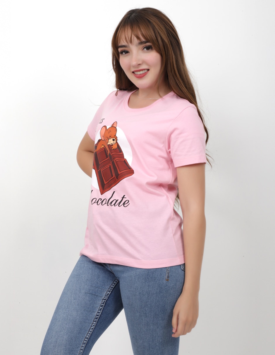 Playera manga corta Tastes cuello redondo para mujer 4