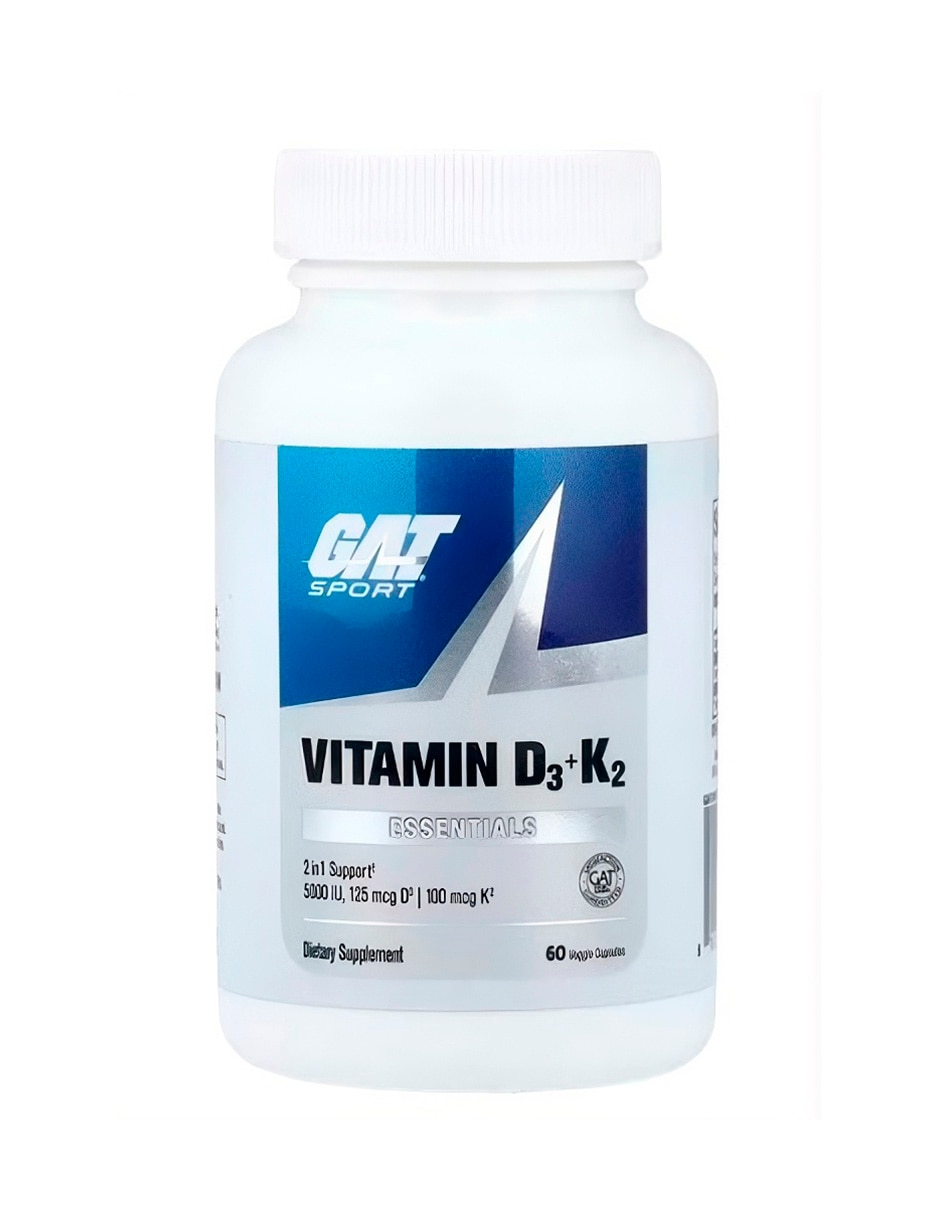 Suplemento GAT, Sport, Essentials con Vitamina D3 y K2 de 60 cápsulas Suplemento GAT, Sport, Essentials con Vitamina D3 y K2 de 60 cápsulas