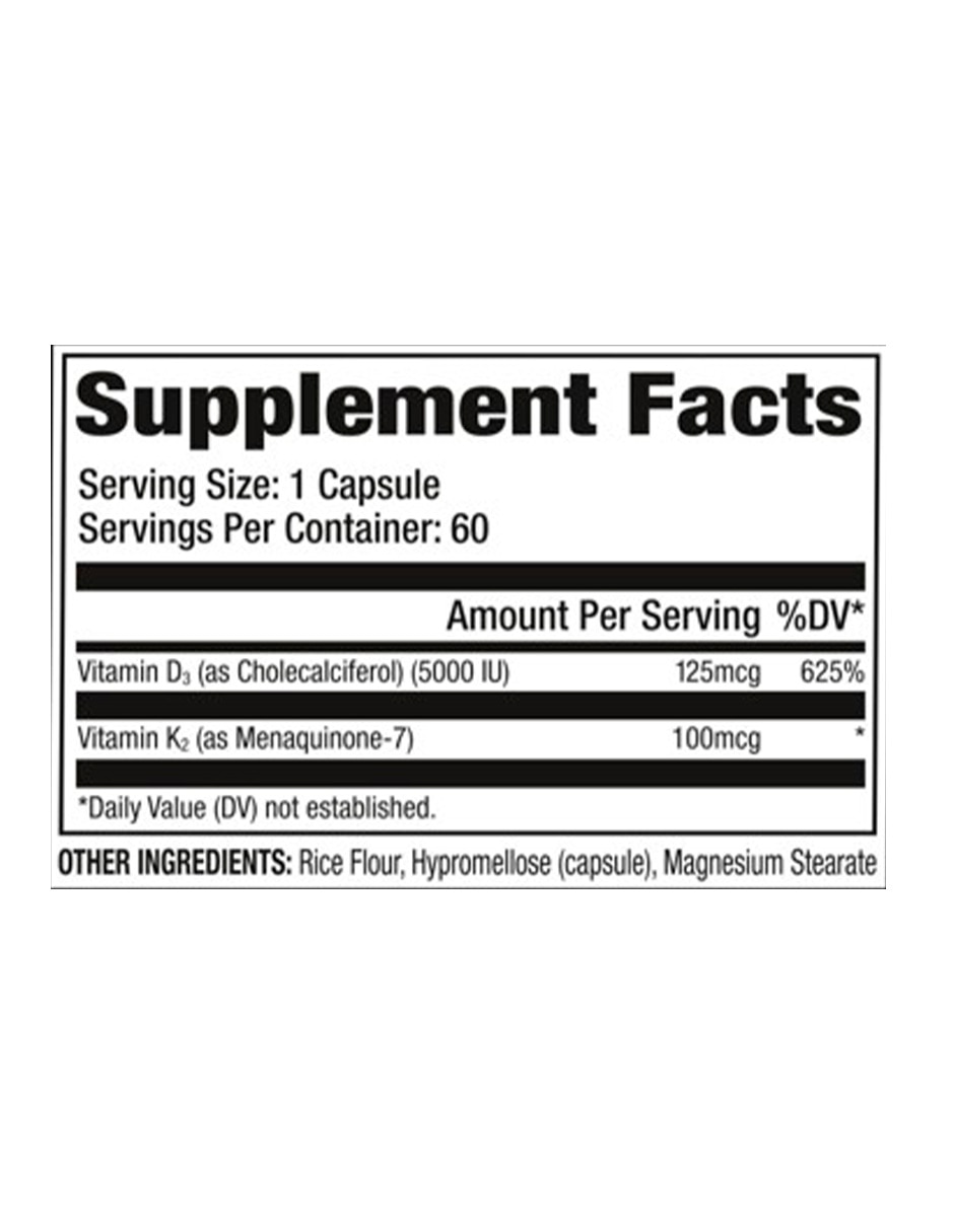 Suplemento GAT, Sport, Essentials con Vitamina D3 y K2 de 60 cápsulas 2