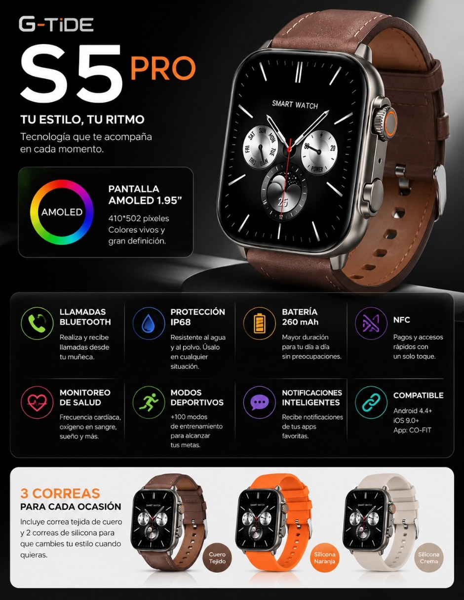Kit smartwatch S5 Pro unisex 7