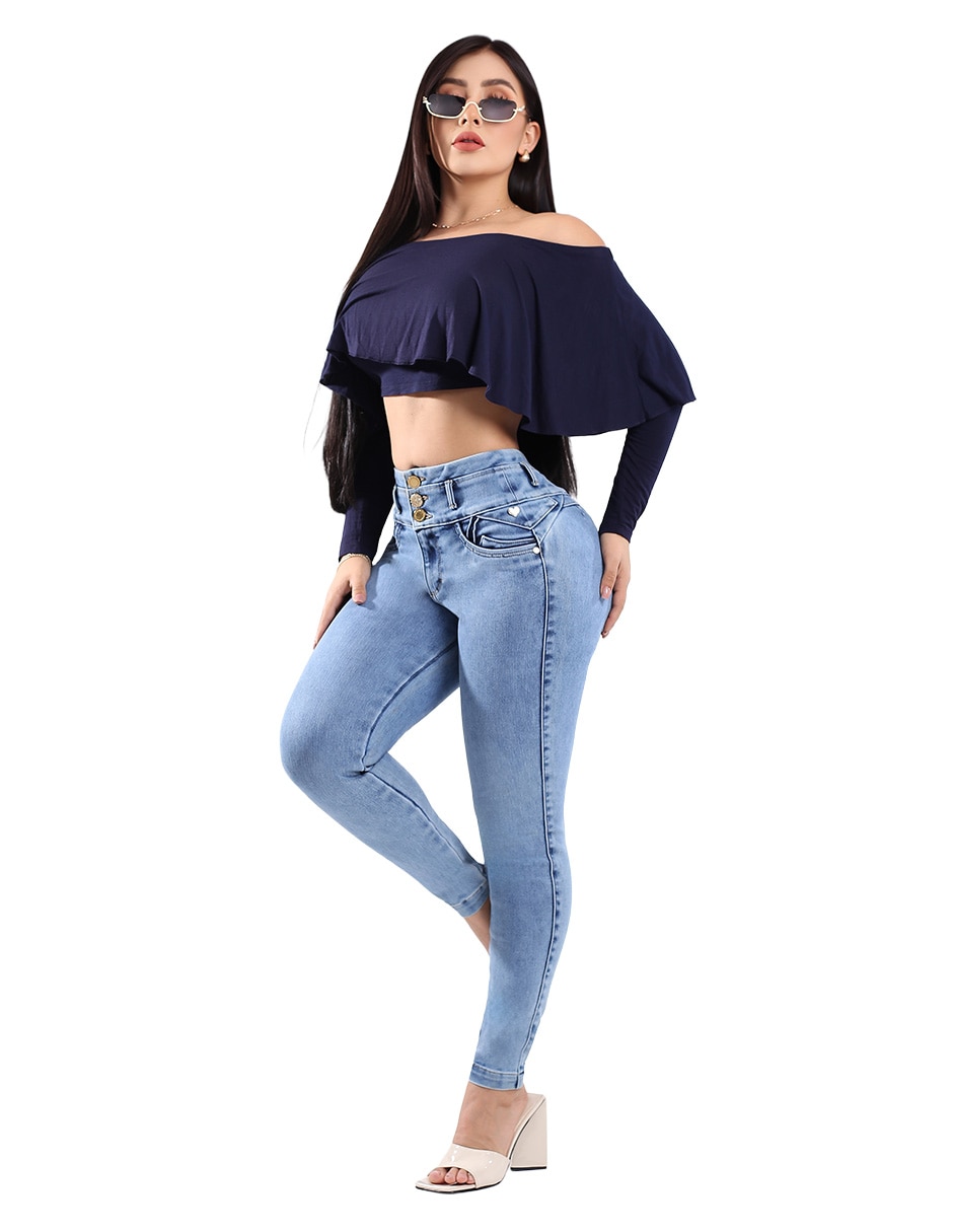 Jeans Super skinny media cintura para mujer 5