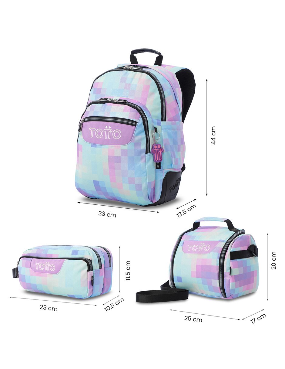 Set mochila escolar Combo Rayol impermeable para niña 11