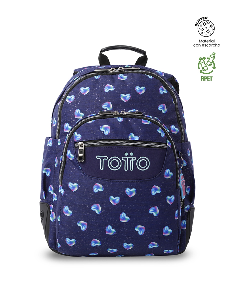 Set mochila escolar Totto Combo Rayol impermeable para niña